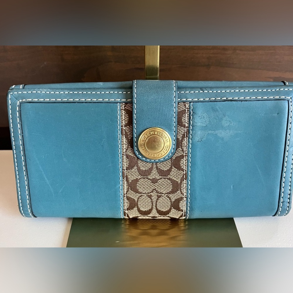 🖤VINTAGE COACH TEAL/ BROWN WALLET🖤